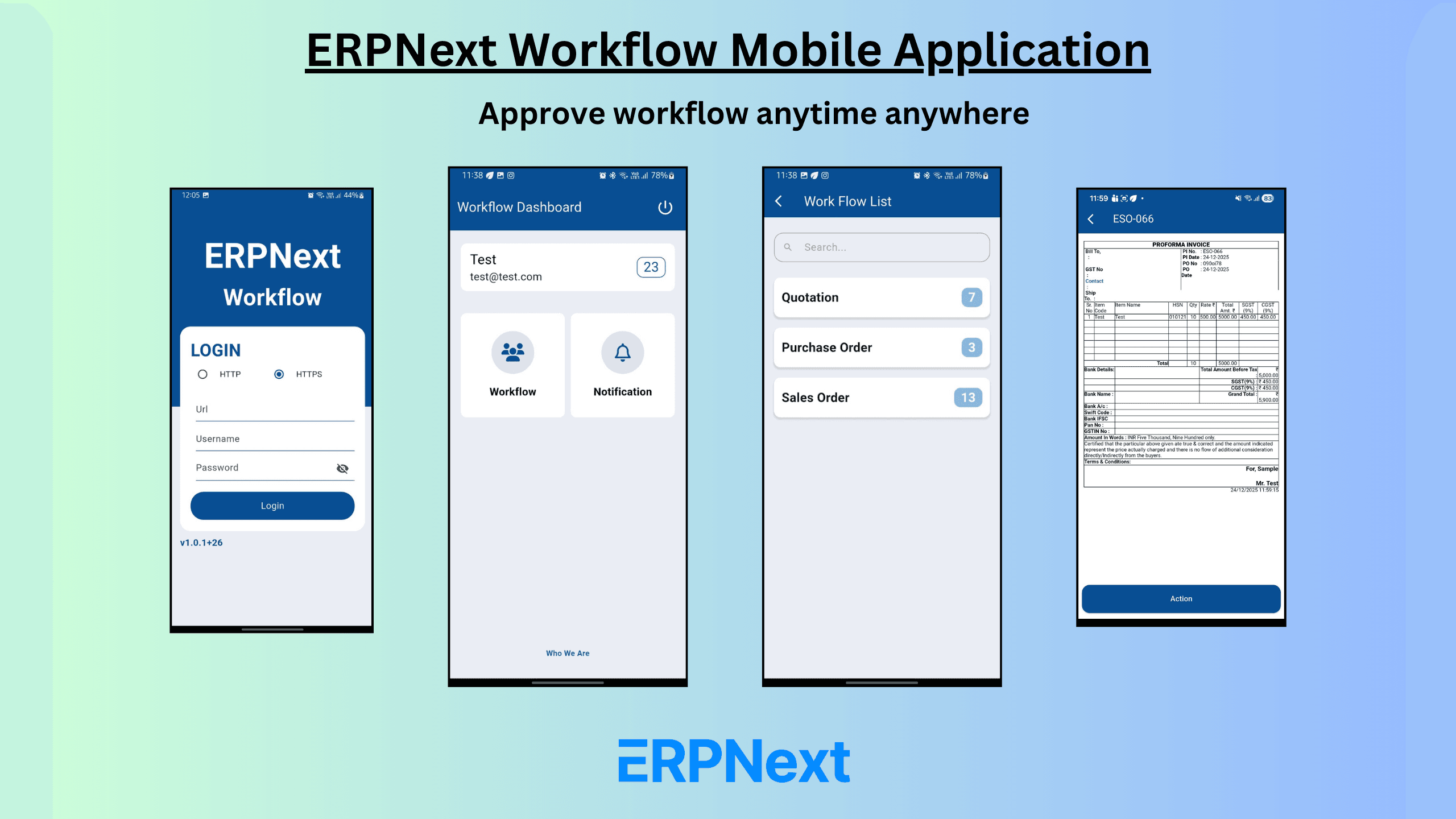 ERPNext Workflow Mobile App 